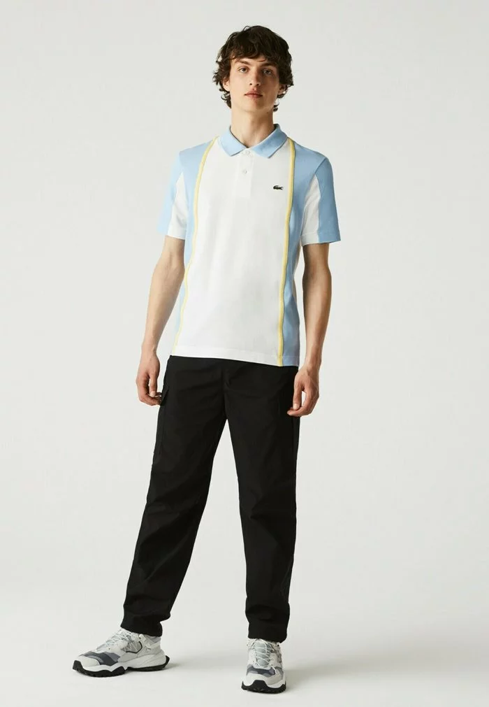 LACOSTE POLO MC - Polo - Blanc Bleu Clair 1 LACOSTE POLO MC - Polo - Blanc Bleu Clair