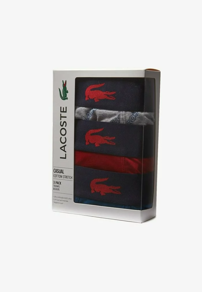 Lacoste 3 PACK - Shorty - Gris Chine / Bleu / Rouge 2 Lacoste 3 PACK - Shorty - Gris Chine / Bleu / Rouge – Image 2