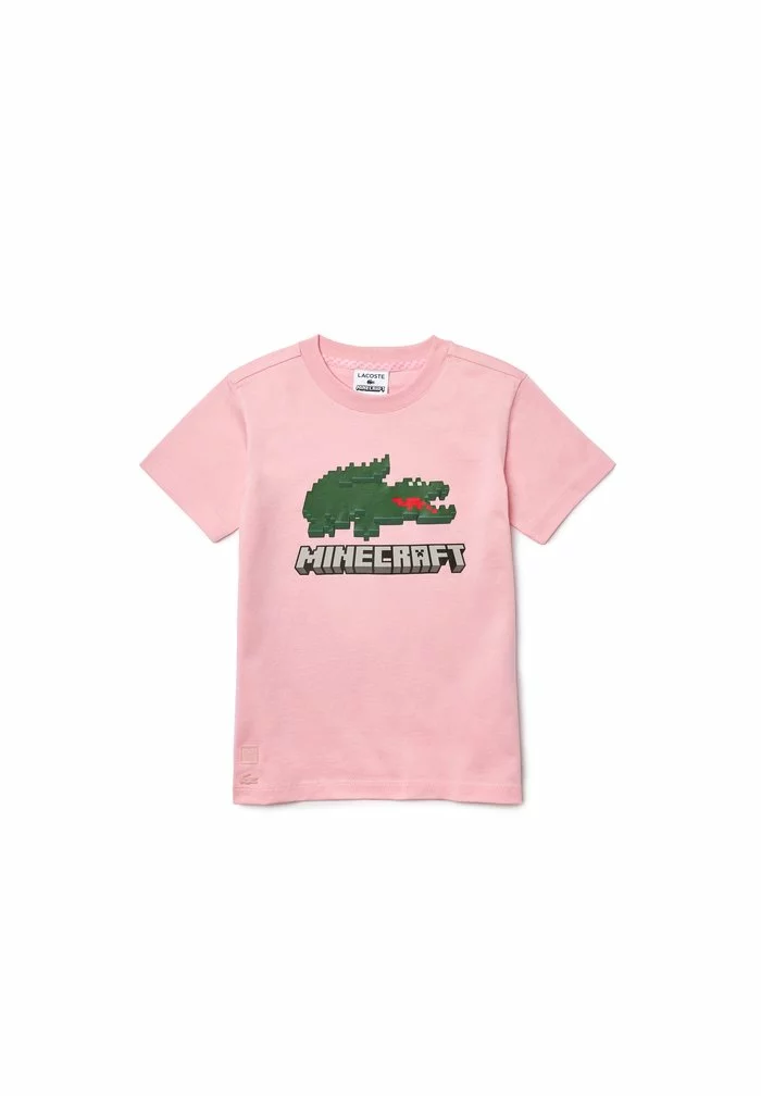 Lacoste MINECRAFT - T-shirt Imprimé - Rose 1 Lacoste MINECRAFT - T-shirt Imprimé - Rose