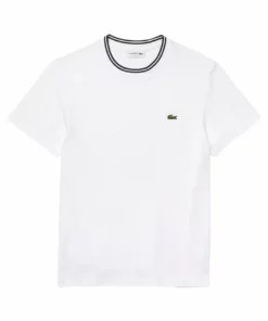 Lacoste T-shirt Imprimé - Blanc / Bleu Marine -Lacoste Soldes Magasin 0ce6ffb16e0c4f65998f1cb9b84891f7