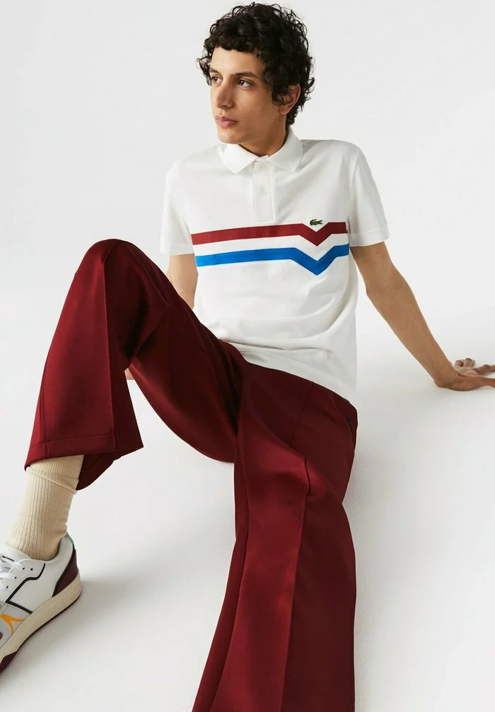 Lacoste SHORT SLEEVE - Polo - Blanc/rouge/bleu 5 Lacoste SHORT SLEEVE - Polo - Blanc/rouge/bleu – Image 5