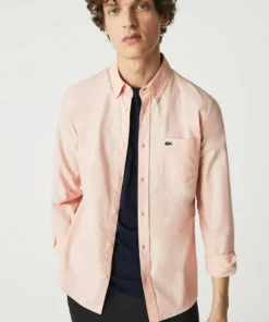 Lacoste Chemise - Rose / Blanc