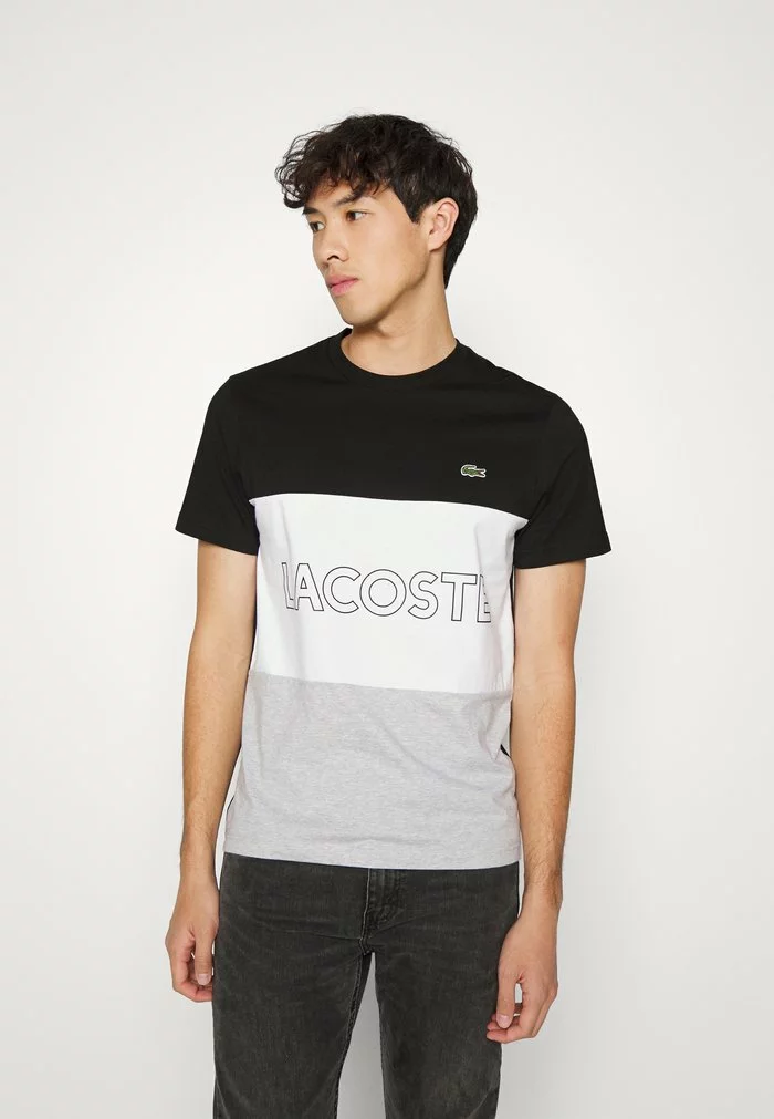 Lacoste T-shirt Imprimé - Black/white/grey 1 Lacoste T-shirt Imprimé - Black/white/grey