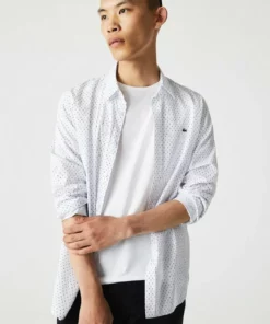 Lacoste Chemise - Blanc Bleu Marine