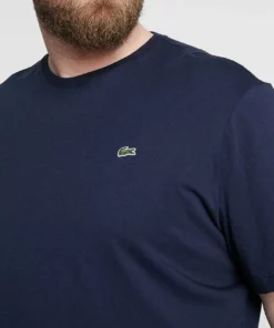 Lacoste T-shirt Basique - Marine -Lacoste Soldes Magasin 1a2ddd9362014918bc06adb539a202cd