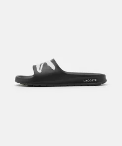 Lacoste CROCO - Sandales De Bain - Black/white