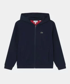 Lacoste Sweat à Capuche Zippé - Navy Blue/infrared