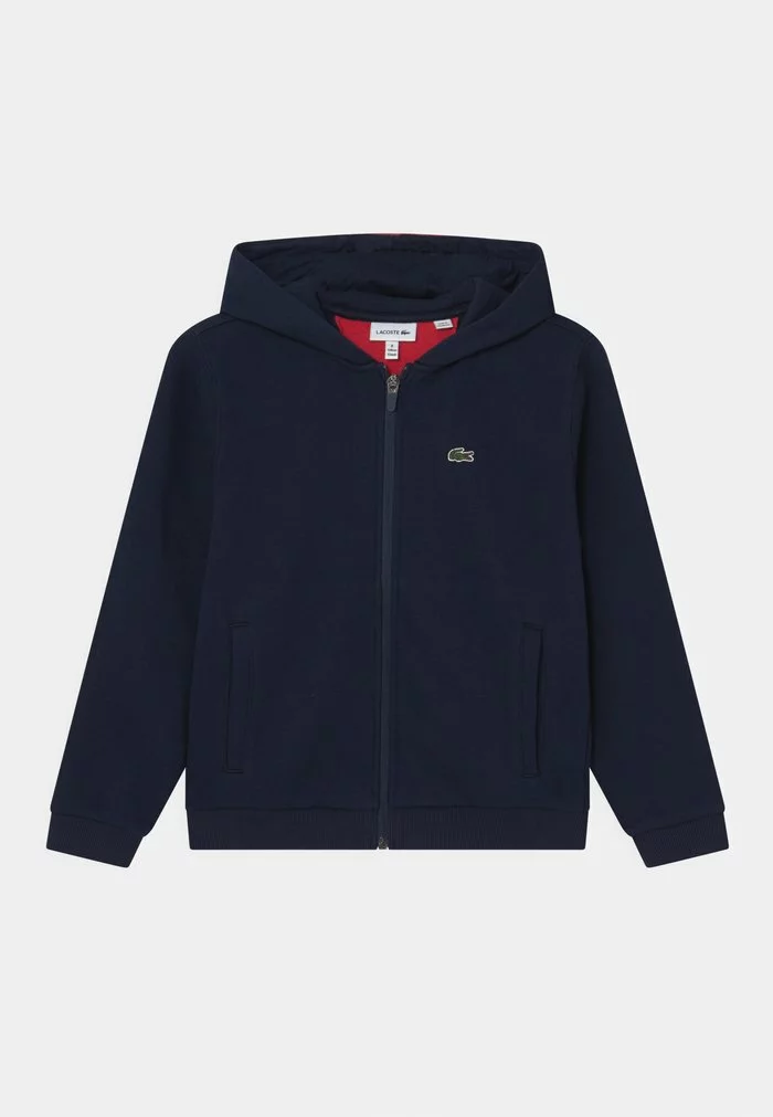 Lacoste Sweat à Capuche Zippé - Navy Blue/infrared 1 Lacoste Sweat à Capuche Zippé - Navy Blue/infrared