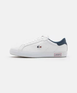 Lacoste POWERCOURT - Baskets Basses - White/navy/red