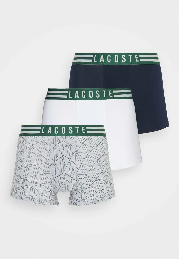 Lacoste 3 PACK - Shorty - Silver Chine/white/navy Blue 5 Lacoste 3 PACK - Shorty - Silver Chine/white/navy Blue – Image 5