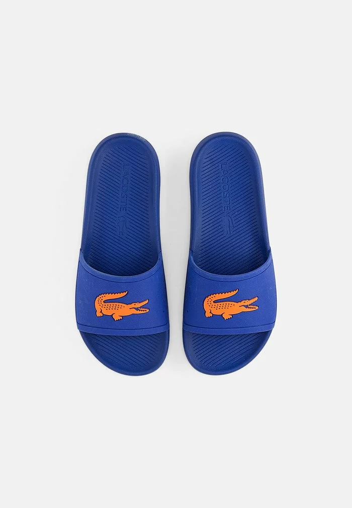 Lacoste CROCO SLIDE - Mules - Blu/org 4 Lacoste CROCO SLIDE - Mules - Blu/org – Image 4