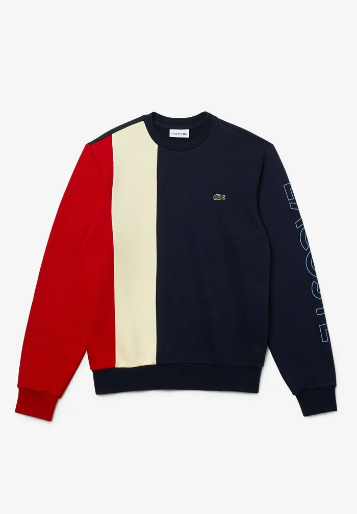 Lacoste Sweatshirt - Bleu Marine / Beige / Rouge 1 Lacoste Sweatshirt - Bleu Marine / Beige / Rouge