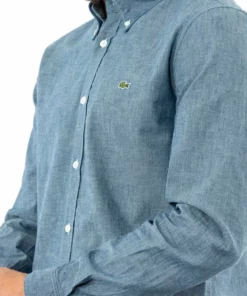 Lacoste CH2967 - Chemise - Bleu -Lacoste Soldes Magasin 26e55d078d804947b9e4a9b7cc621b11