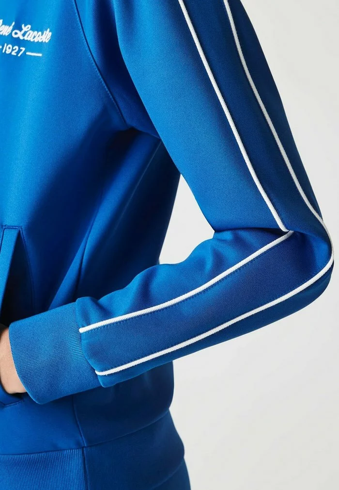 Lacoste Sweat à Capuche Zippé - Bleu Blanc 5 Lacoste Sweat à Capuche Zippé - Bleu Blanc – Image 5