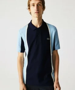 LACOSTE POLO MC - Polo - Bleu Marine Bleu Clair