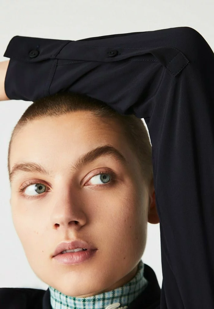 Lacoste LANGE MOUW - Chemisier - Bleu Marine 4 Lacoste LANGE MOUW - Chemisier - Bleu Marine – Image 4