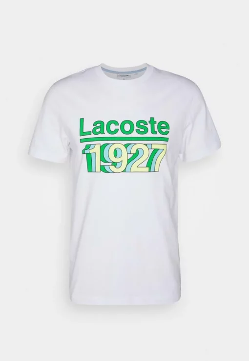 Lacoste T-shirt Imprimé - Blanc -Lacoste Soldes Magasin 2cbd65704c954027a4aad2ca794219ab