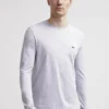 Lacoste T-shirt à Manches Longues - Silver Chine