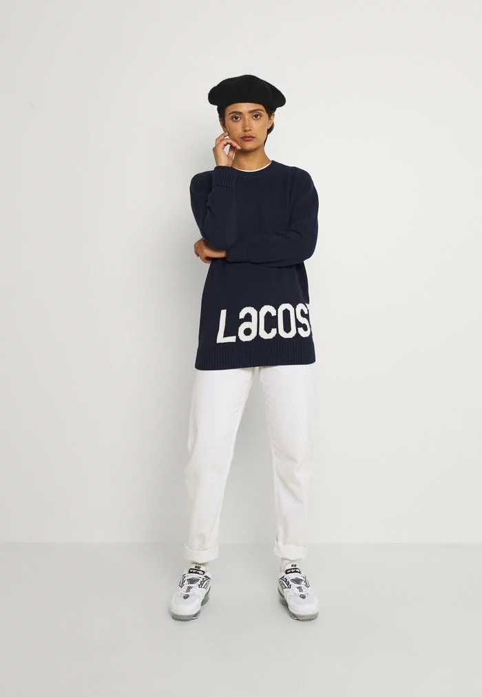 Lacoste Pullover - Navy Blue/flour 2 Lacoste Pullover - Navy Blue/flour – Image 2