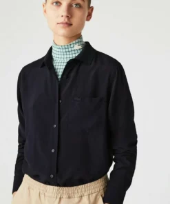 Lacoste LANGE MOUW - Chemisier - Bleu Marine