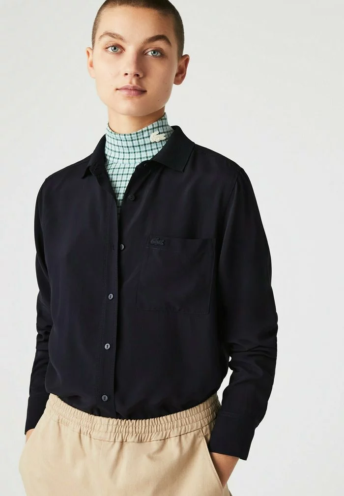 Lacoste LANGE MOUW - Chemisier - Bleu Marine 1 Lacoste LANGE MOUW - Chemisier - Bleu Marine