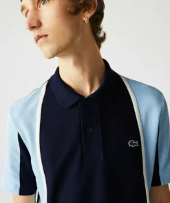 LACOSTE POLO MC - Polo - Bleu Marine Bleu Clair -Lacoste Soldes Magasin 31fc687dbb8d4485963c5ae79ce80fa5