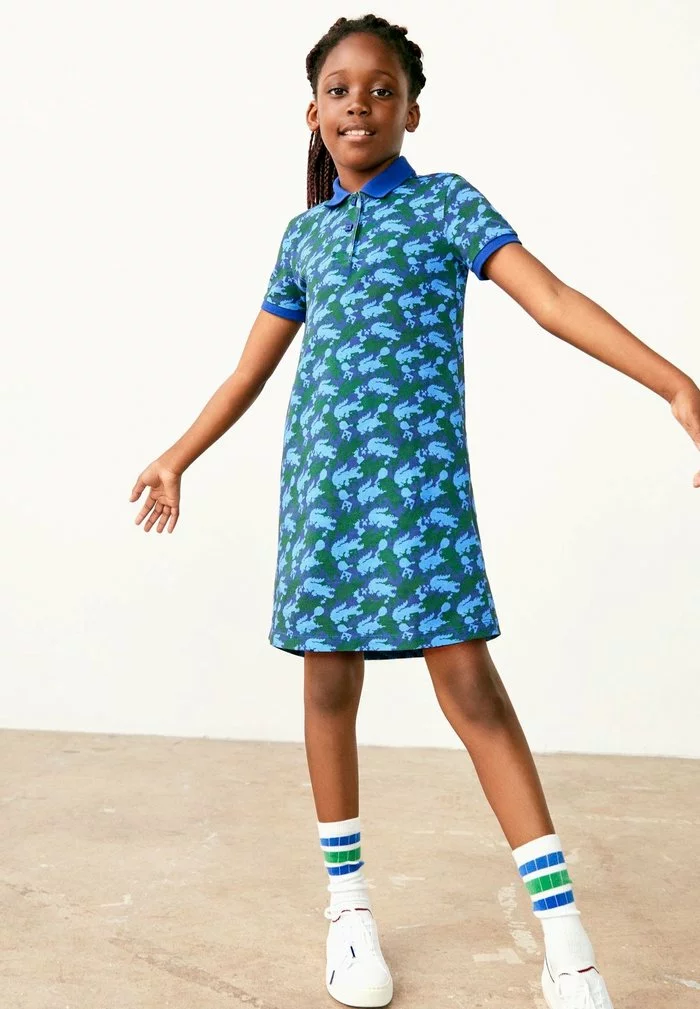 Lacoste MINECRAFT - Robe En Jersey - Bleu Vert Bleu 3 Lacoste MINECRAFT - Robe En Jersey - Bleu Vert Bleu – Image 3