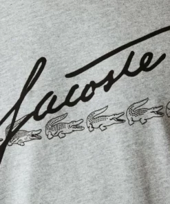 Lacoste T-shirt Imprimé - Gris Chine -Lacoste Soldes Magasin 3bcbb6ac238b4fea914bbc273e61b620