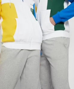 Lacoste UNISEX - Sweat à Capuche Zippé - White/broom/blue Royal/green -Lacoste Soldes Magasin 3d34b7731e3346b8b9e657adb09af874