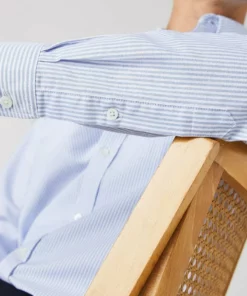 LACOSTE - Chemise - Blanc / Bleu -Lacoste Soldes Magasin 3ef322fc591044578dd8832d17f33d0b