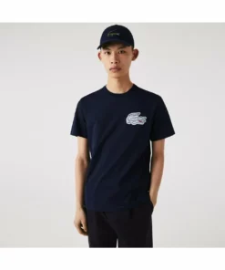 Lacoste T-shirt Imprimé - Bleu Marine