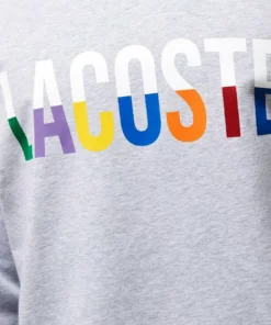 Lacoste Sweatshirt - Gris Chine/ Blanc -Lacoste Soldes Magasin 45fcb5a44d5940cca1b8edf85bd854af