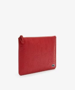 Lacoste Pochette - Allover Embossed Rouge -Lacoste Soldes Magasin 46b22283e48b418f85beb4039a895aca