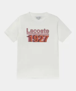 Lacoste TEE TURTLE NECK 1927 - T-shirt Imprimé - Farine/multi-coloured