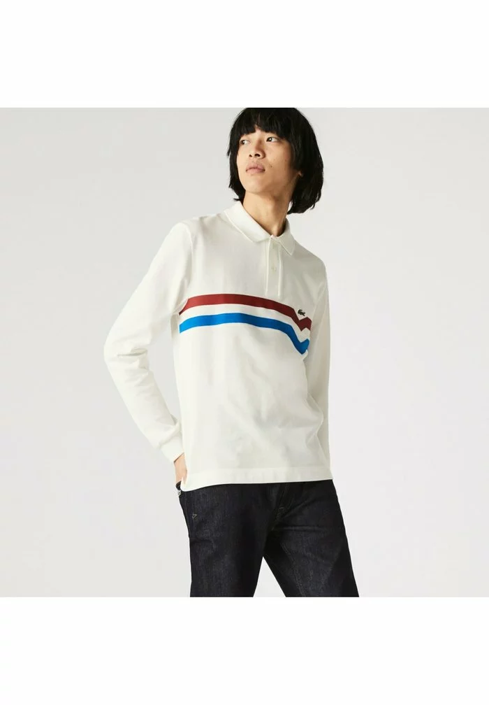 Lacoste Polo - Blanc/rouge/bleu 1 Lacoste Polo - Blanc/rouge/bleu