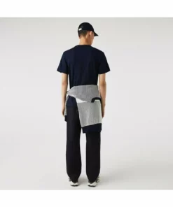 Lacoste T-shirt Imprimé - Bleu Marine -Lacoste Soldes Magasin 489216e41a9341f08adec8ec12ab4e52