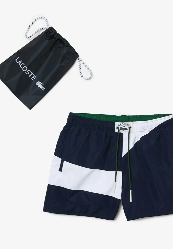 Lacoste Caleçon De Bain - Bleu Marine Blanc 2 Lacoste Caleçon De Bain - Bleu Marine Blanc – Image 2