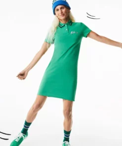 Lacoste Robe En Jersey - Vert