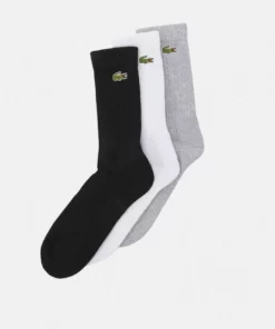Lacoste 3 PACK - Chaussettes - Silver Chine/white/black