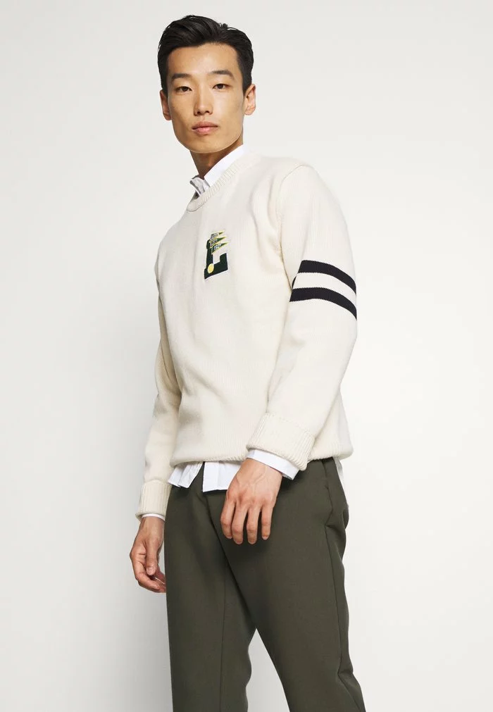Lacoste Pullover - Beige/bleu Marine 1 Lacoste Pullover - Beige/bleu Marine