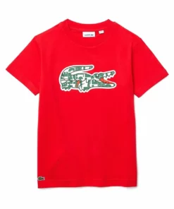 Lacoste T-shirt Imprimé - Rouge Blanc Vert