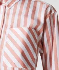 Lacoste DAMES - Chemisier - Rose Blanc -Lacoste Soldes Magasin 5df50210949144c28d6dcd5f075621d5