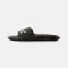 Lacoste CROCO SLIDE - Mules - Blk/slv