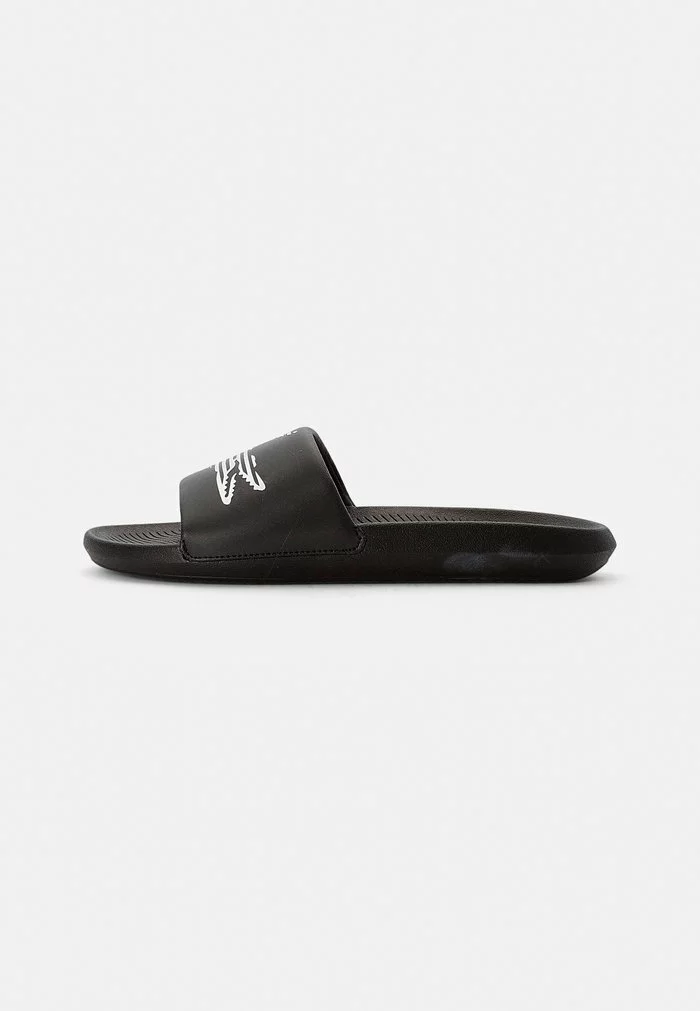 Lacoste CROCO SLIDE - Mules - Blk/slv 1 Lacoste CROCO SLIDE - Mules - Blk/slv