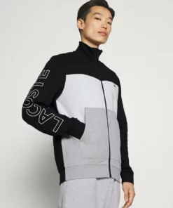 Lacoste SET - Veste De Survêtement - Argent Chine/blanc/noir -Lacoste Soldes Magasin 6063421f27ab43bda983cb845a735356