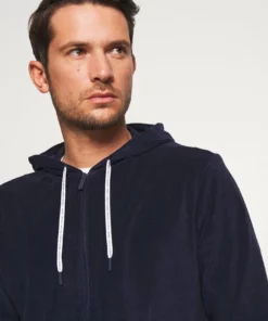 Lacoste Sweat à Capuche Zippé - Navy Blue -Lacoste Soldes Magasin 624a0167af754dd6b1e9ea91a46b9488