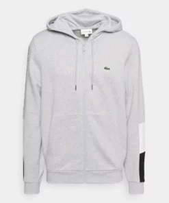 Lacoste Sweat à Capuche Zippé - Argent Chine/blanc Noir 8 Lacoste Sweat à Capuche Zippé - Argent Chine/blanc Noir -Lacoste Soldes Magasin 644cf784707f406a8088c3706b764712