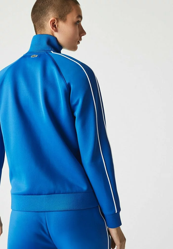 Lacoste Sweat à Capuche Zippé - Bleu Blanc 3 Lacoste Sweat à Capuche Zippé - Bleu Blanc – Image 3