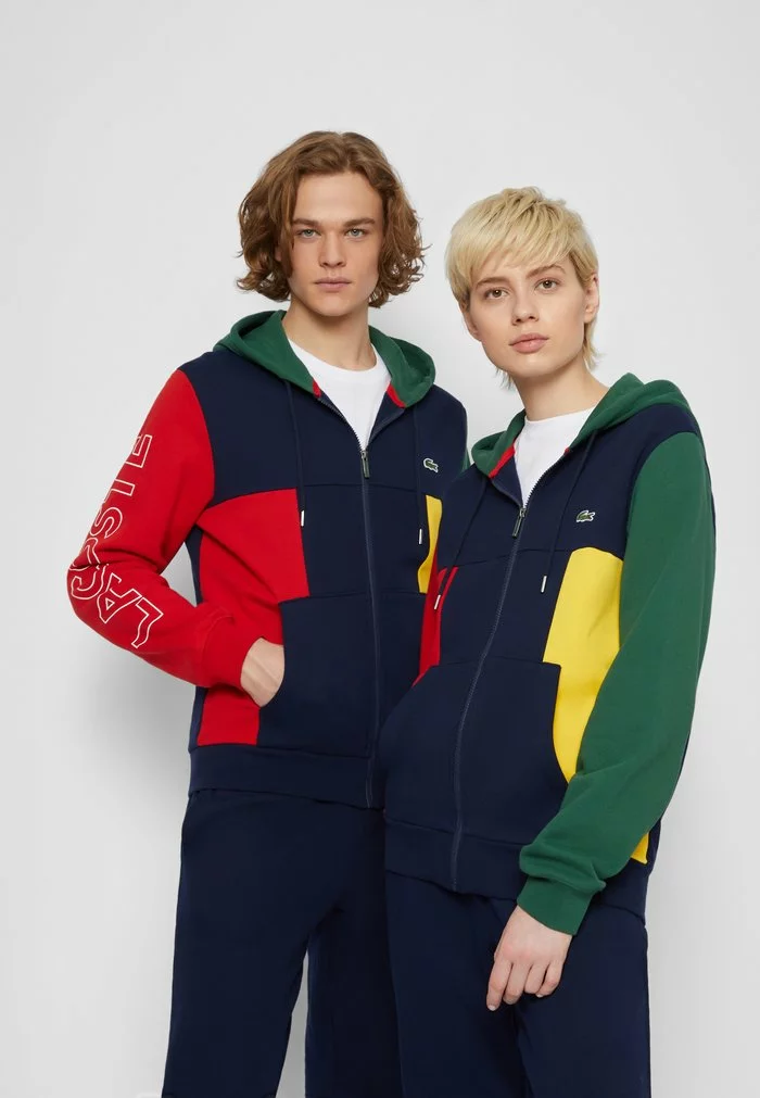 Lacoste UNISEX - Sweat à Capuche Zippé - Navy Blue/red/green/broom 3 Lacoste UNISEX - Sweat à Capuche Zippé - Navy Blue/red/green/broom – Image 3