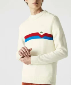 Lacoste Pullover - Blanc / Bleu / Rouge